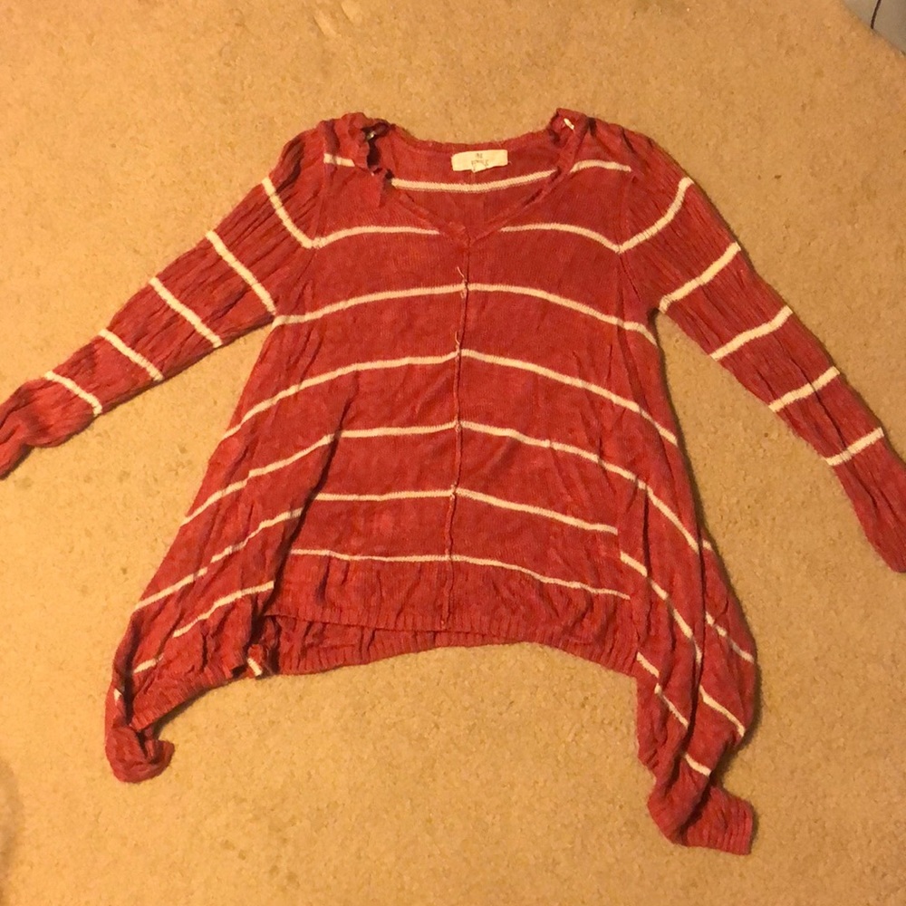Red and white striped sweater